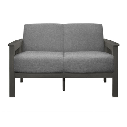 Homelegance Lewiston Loveseat in Textured Gray Fabric 1104GY-2