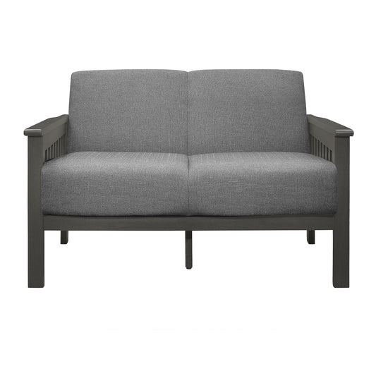 Homelegance Lewiston Loveseat in Textured Gray Fabric 1104GY-2