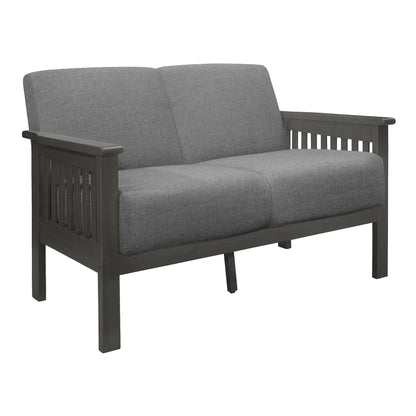 Homelegance Lewiston Loveseat in Textured Gray Fabric 1104GY-2