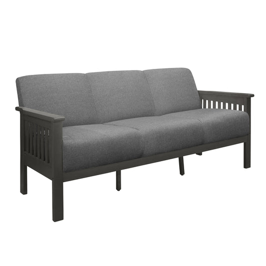 Homelegance Lewiston Sectional Sofa Antique Gray Linen-Like Upholstery 1104GY-3