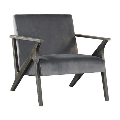Homelegance Coriana Accent Chair in Antique Gray Velvet 1111GY-1