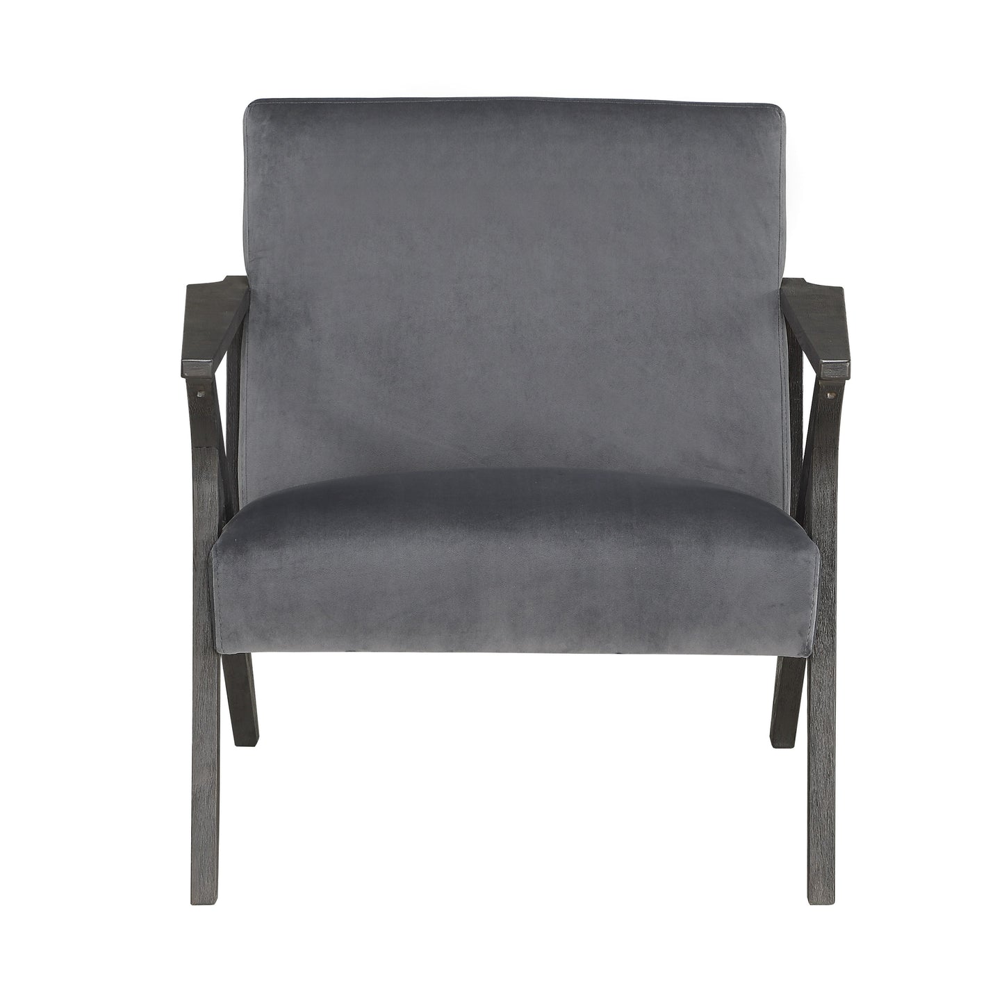 Homelegance Coriana Accent Chair in Antique Gray Velvet 1111GY-1