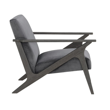 Homelegance Coriana Accent Chair in Antique Gray Velvet 1111GY-1
