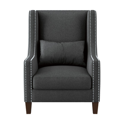 Homelegance Keller Accent Chair in Dark Gray Textured Fabric 1114DG-1