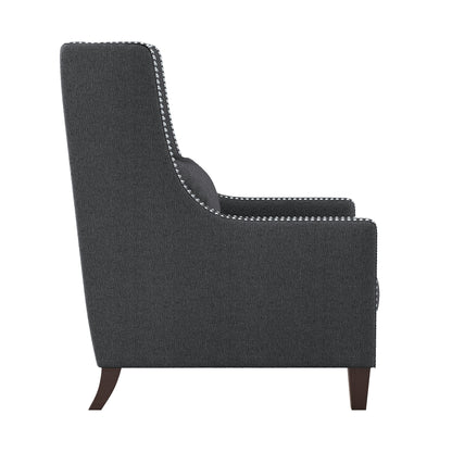 Homelegance Keller Accent Chair in Dark Gray Textured Fabric 1114DG-1