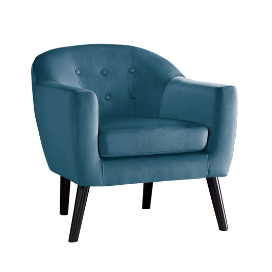 Homelegance Quill Accent Chair in Blue Velvet with Button Tufting 1127BU-1