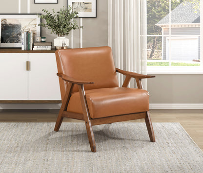 Homelegance Accent Chair in Rich Brown Upholstery Stylish Comfort 1138BRPU-1