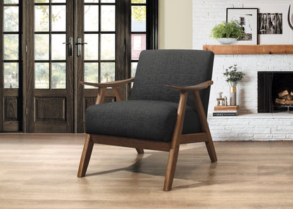 Homelegance Damala Accent Chair in Dark Gray Textured Fabric 1138DG-1