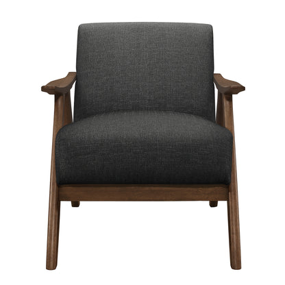 Homelegance Damala Accent Chair in Dark Gray Textured Fabric 1138DG-1