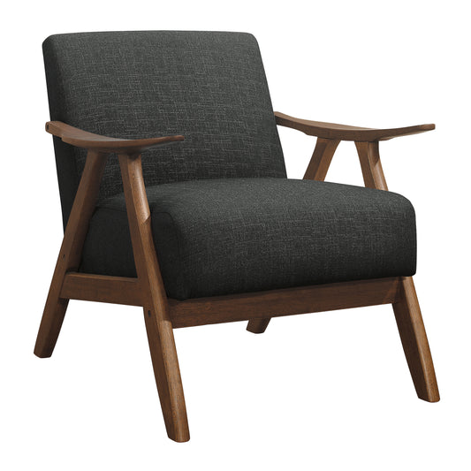 Homelegance Damala Accent Chair in Dark Gray Textured Fabric 1138DG-1