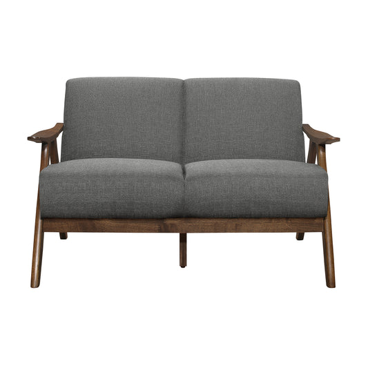 Homelegance Damala Loveseat in Gray Textured Fabric 1138GY-2