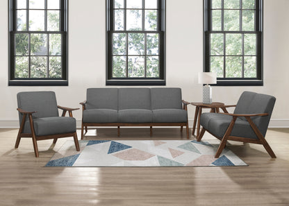 Homelegance Damala Loveseat in Gray Textured Fabric 1138GY-2