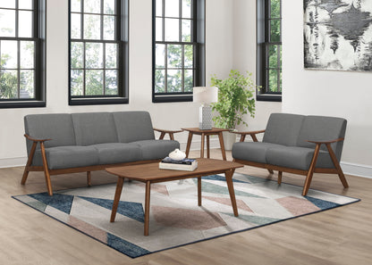 Homelegance Damala Loveseat in Gray Textured Fabric 1138GY-2