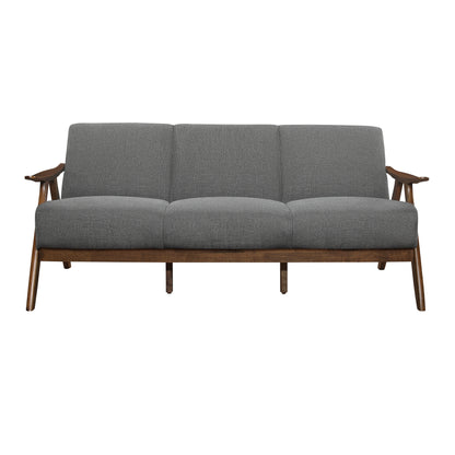 Homelegance Damala Sectional Sofa in Walnut and Gray Retro-Inspired Design 1138GY-3