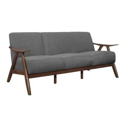 Homelegance Damala Sectional Sofa in Walnut and Gray Retro-Inspired Design 1138GY-3