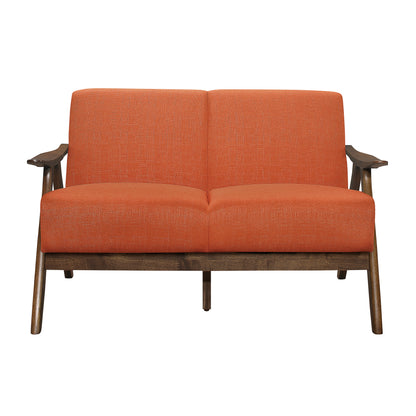 Homelegance Damala Loveseat in Textured Orange Fabric 1138RN-2