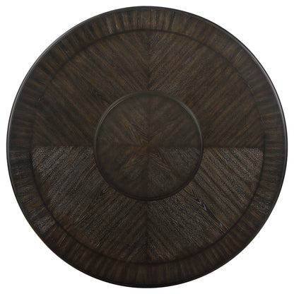 Twyla Round 60-inch Dining Table with Lazy Susan Dark Cocoa