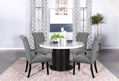 Alana Fabric Upholstered Dining Side Chair Grey (Set of 2)