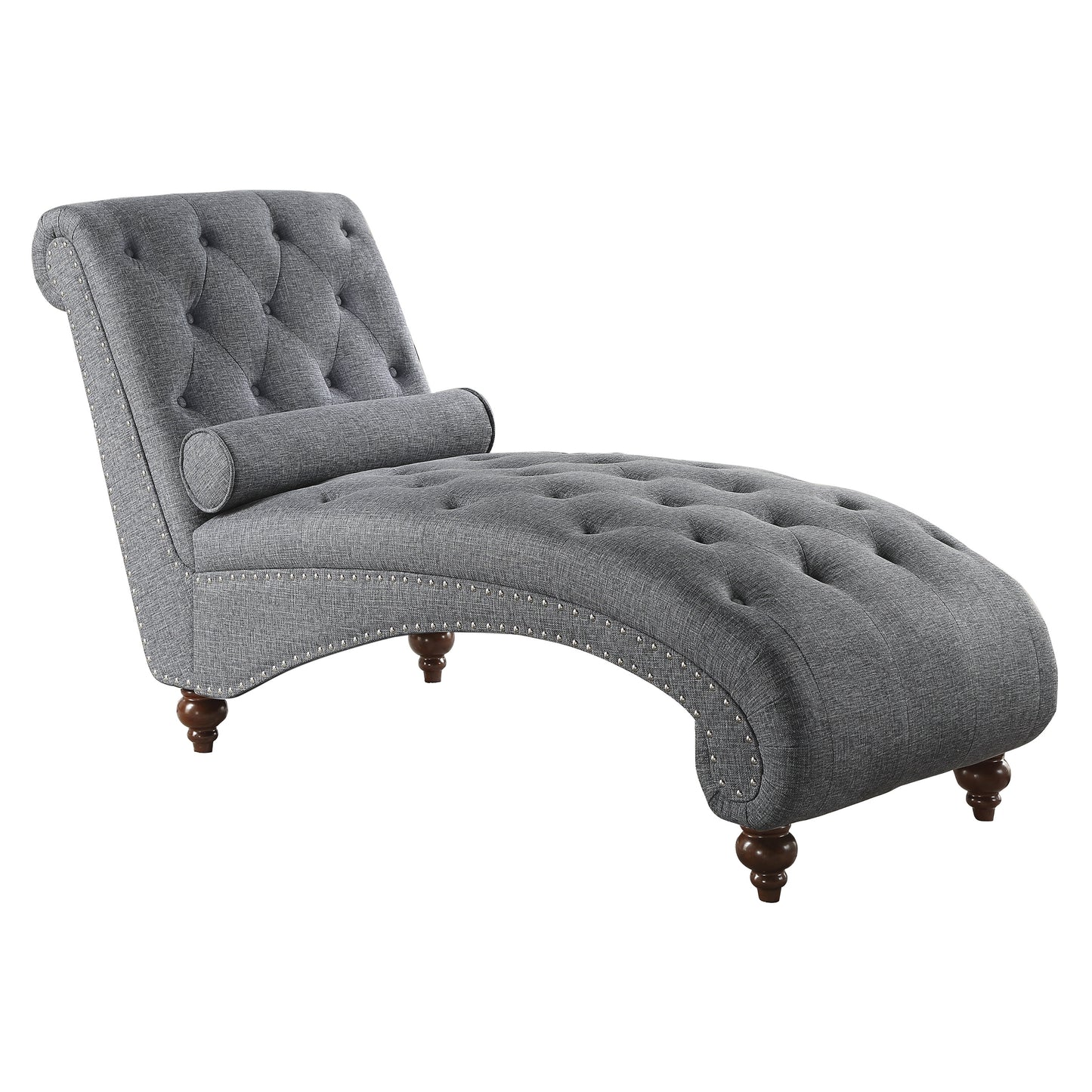 Homelegance Bonne Chaises Dark Gray Textured Fabric with Button Tufting 1162GY-5