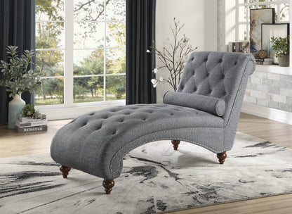 Homelegance Bonne Chaises Dark Gray Textured Fabric with Button Tufting 1162GY-5