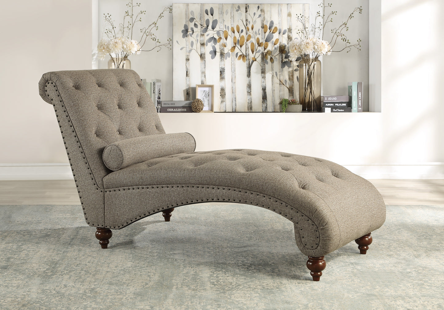 Homelegance Bonne Chaises with Brown Textured Fabric Upholstery 1162NBR-5