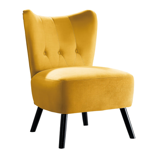 Homelegance Imani Accent Chair in Yellow Velvet with Button Tufted Back 1166YW-1