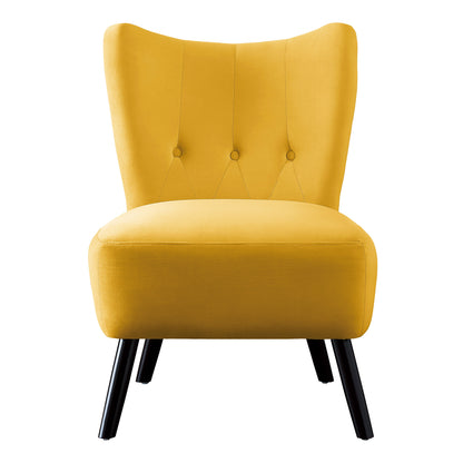 Homelegance Imani Accent Chair in Yellow Velvet with Button Tufted Back 1166YW-1