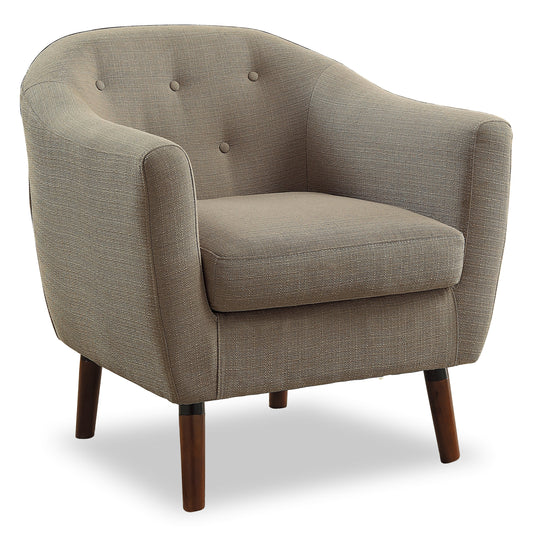 Homelegance Lucille Accent Chair in Textured Beige with Button Tufted Back 1192BE