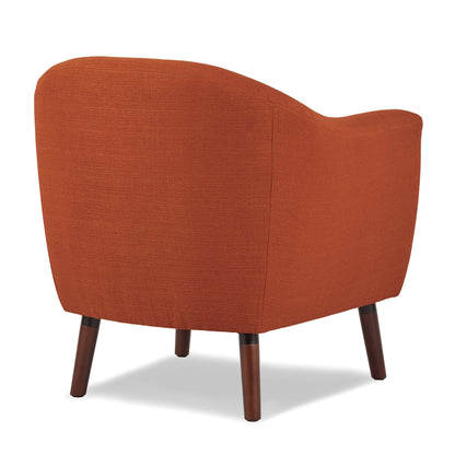 Homelegance Lucille Accent Chair in Textured Orange Fabric with Espresso Legs 1192RN