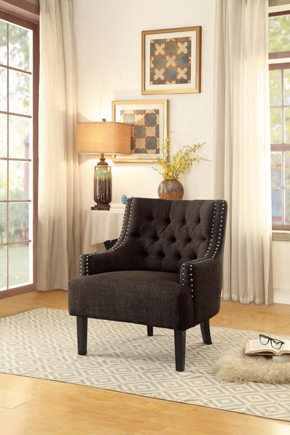 Homelegance Charisma Accent Chair in Chocolate Textured Fabric 1194CH