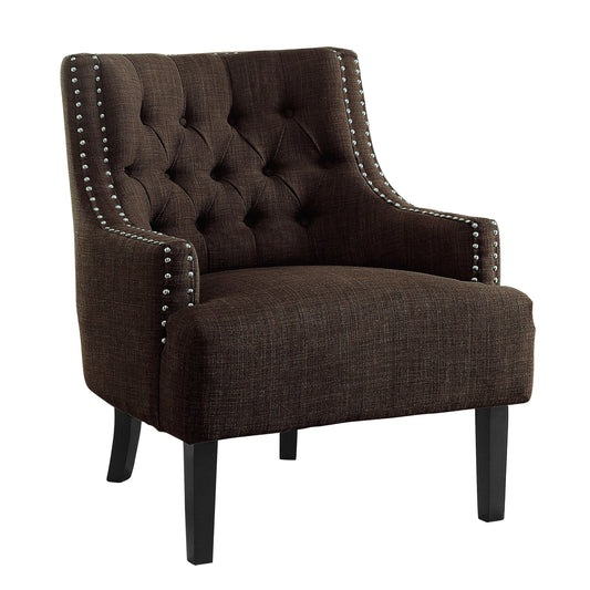 Homelegance Charisma Accent Chair in Chocolate Textured Fabric 1194CH