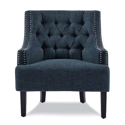 Homelegance Charisma Accent Chair in Textured Indigo with Button Tufting 1194IN