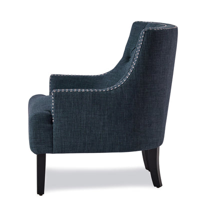 Homelegance Charisma Accent Chair in Textured Indigo with Button Tufting 1194IN