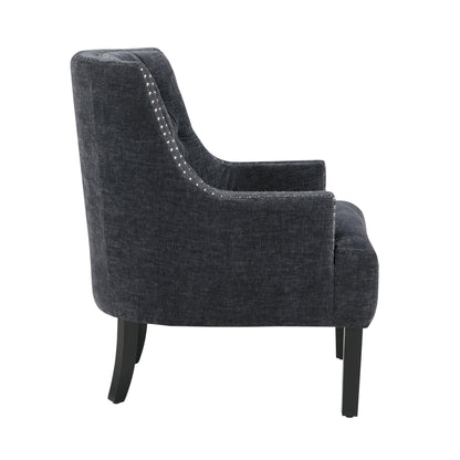 Homelegance Charisma Accent Chair in Black Chenille with Button Tufting 1194NBK-1
