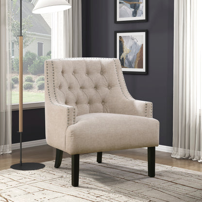 Homelegance Charisma Accent Chair in Cement Chenille with Button Tufting 1194NCM-1
