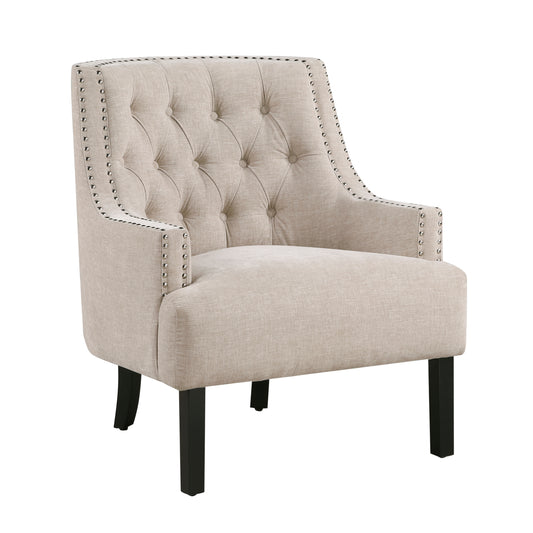 Homelegance Charisma Accent Chair in Cement Chenille with Button Tufting 1194NCM-1