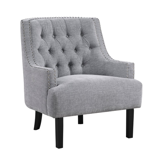 Homelegance Charisma Accent Chair in Gray Chenille with Button Tufting 1194NGY-1