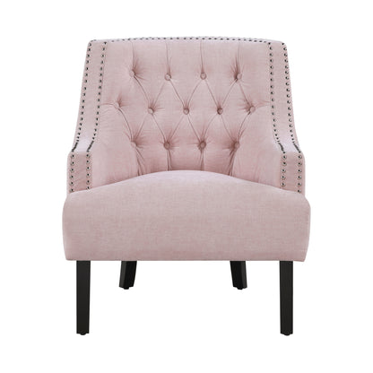 Homelegance Charisma Accent Chair in Pink Chenille with Button Tufting 1194NPK-1