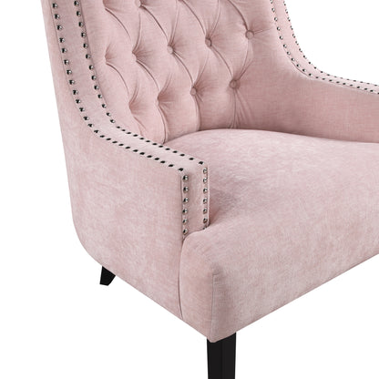 Homelegance Charisma Accent Chair in Pink Chenille with Button Tufting 1194NPK-1