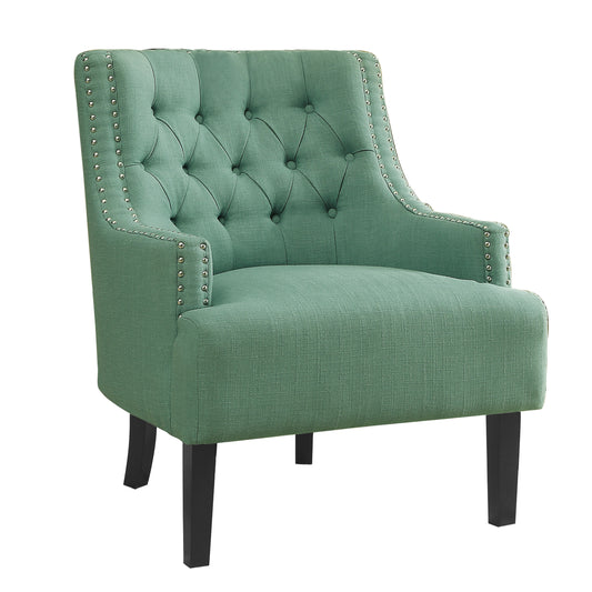 Homelegance Charisma Accent Chair in Teal with Button Tufting and Nailhead Trim 1194TL