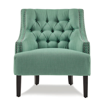 Homelegance Charisma Accent Chair in Teal with Button Tufting and Nailhead Trim 1194TL