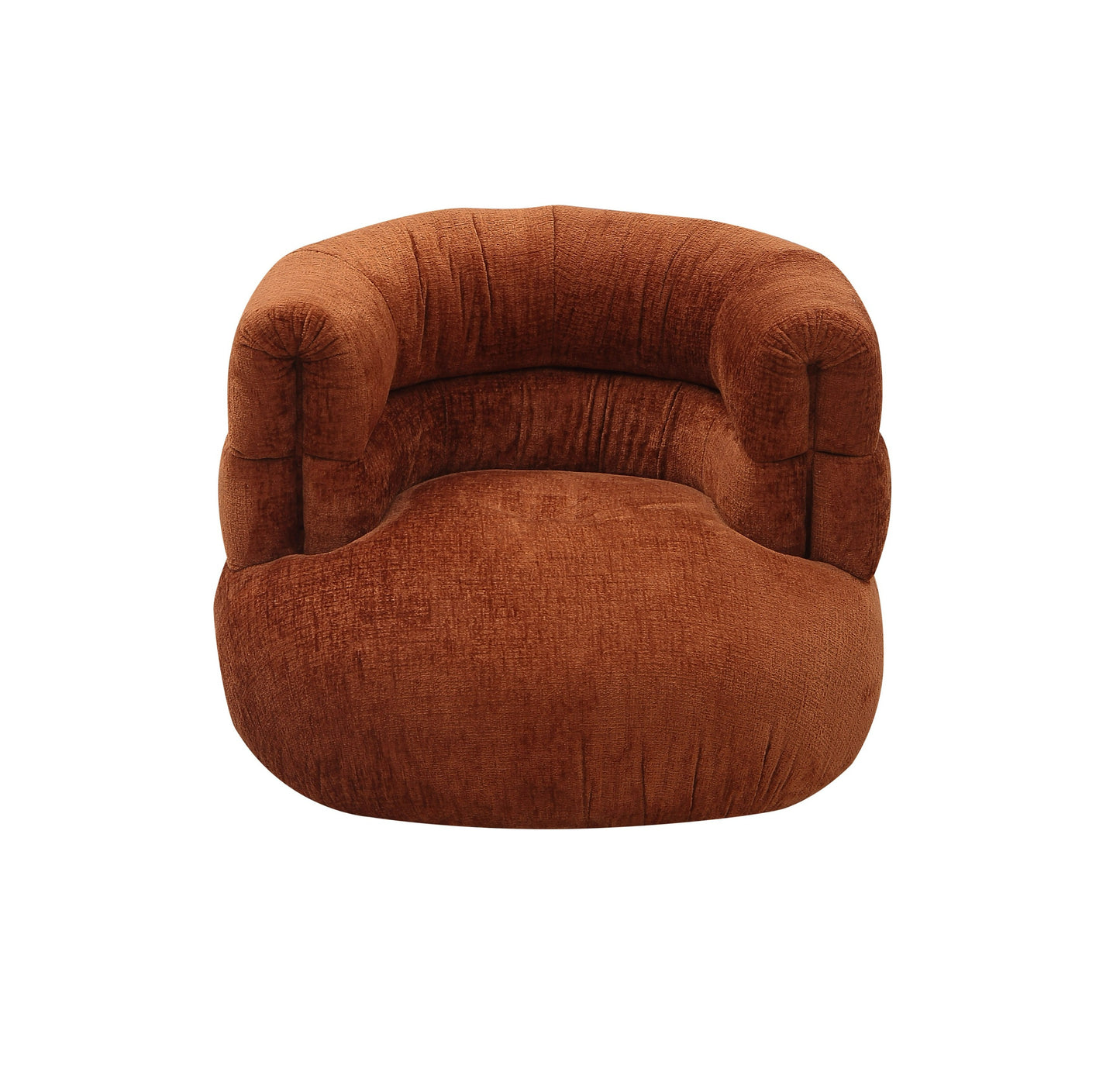 Divani Casa Shay Modern Burnt Orange Fabric Accent Chair Ottoman