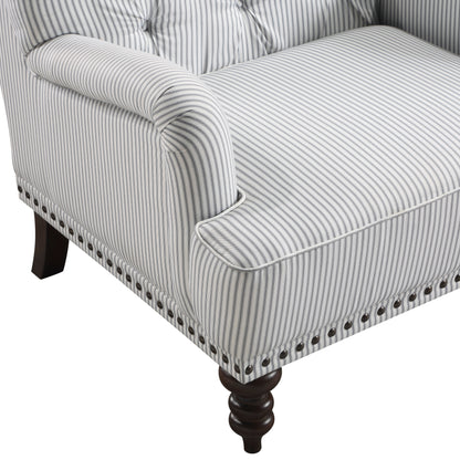 Homelegance Holland Park Accent Chair in Gray and White Textured Fabric 1201F5S