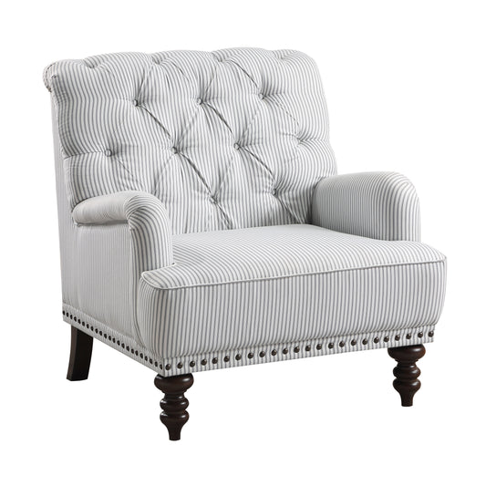 Homelegance Holland Park Accent Chair in Gray and White Textured Fabric 1201F5S