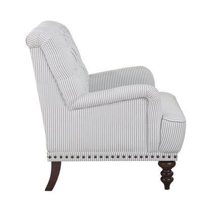 Homelegance Holland Park Accent Chair in Gray and White Textured Fabric 1201F5S