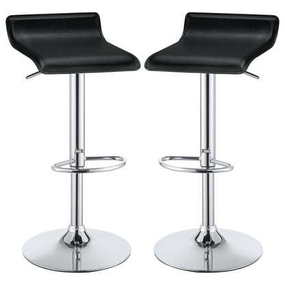 Bidwell Upholstered Adjustable Bar Stool Black (Set of 2)