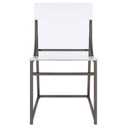 Jillian 5-piece Round Mirror Top Dining Set Black Nickel