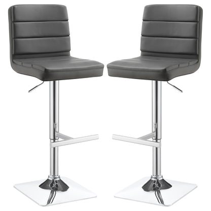 Bianca Upholstered Adjustable Bar Stool Grey (Set of 2)