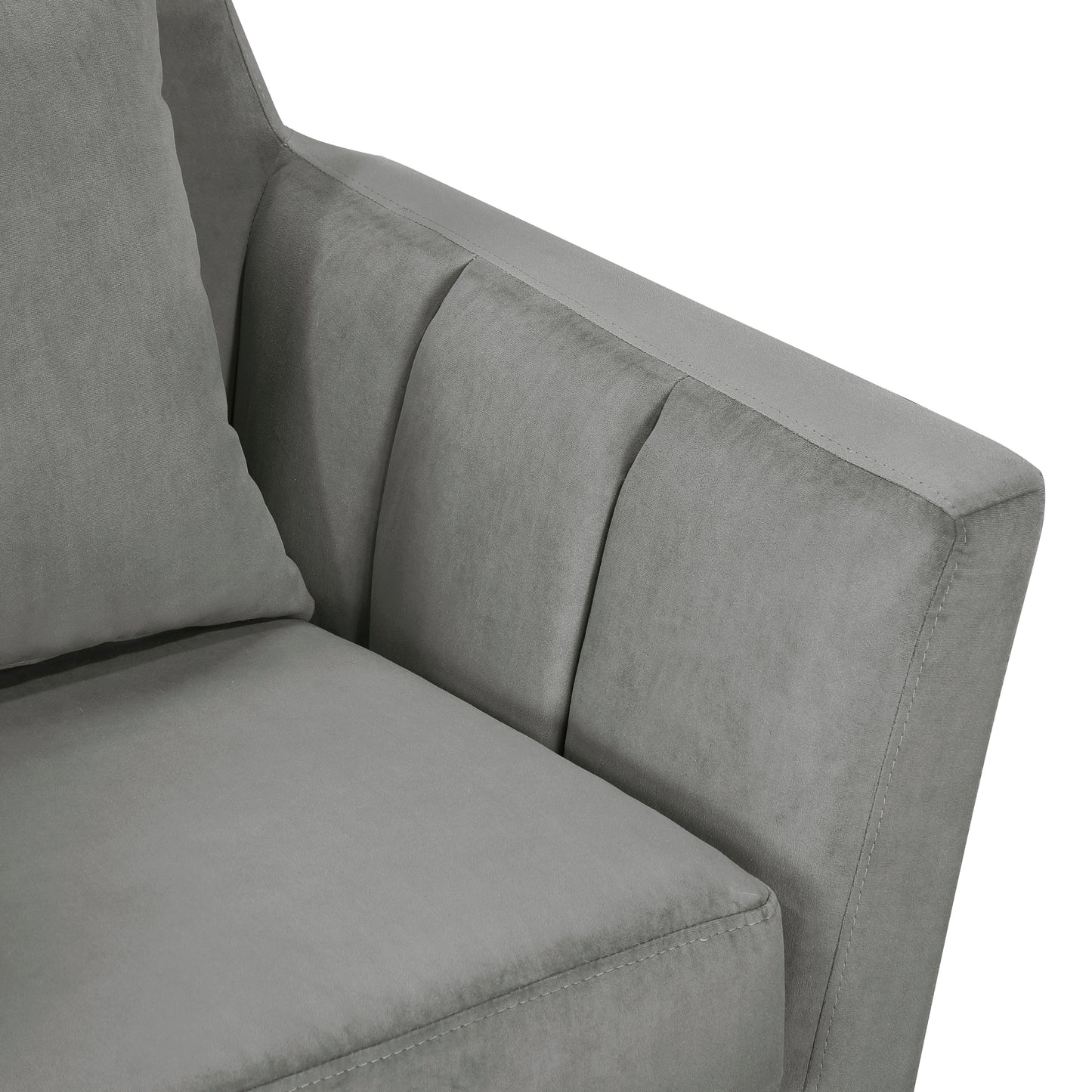 Homelegance Adore Accent Chair in Gray Velvet with Dark Brown Legs 1209GRY-1