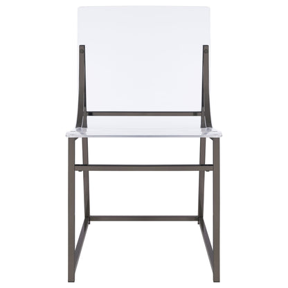 Adino Acrylic Dining Side Chair Black Nickel (Set of 2)